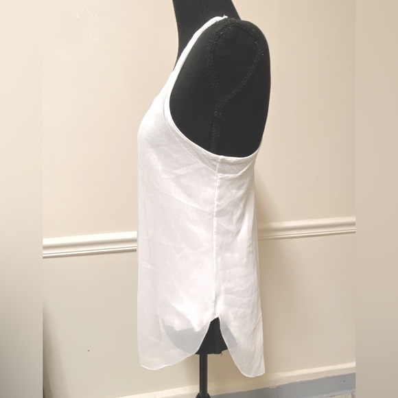 ANN TAYLOR White Tulle & Cotton Racerback Flowy Tanktop - Picture 11 of 16